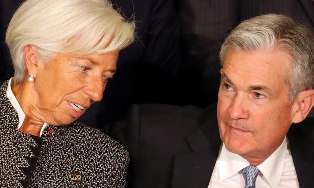 Chủ tịch ECB Christine Largarde (trái) và Chủ tịch Fed Jerome Powell - Ảnh: Reuters.