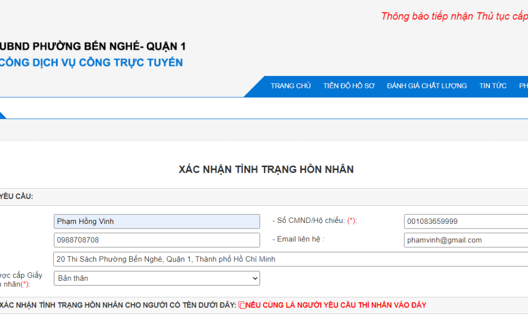 Người dân ở nhà có thể thực hiện hầu hết các dịch vụ công trực tuyến tại UBND Phường Bến Nghé Quận 1 TP.HCM (Ảnh minh họa).