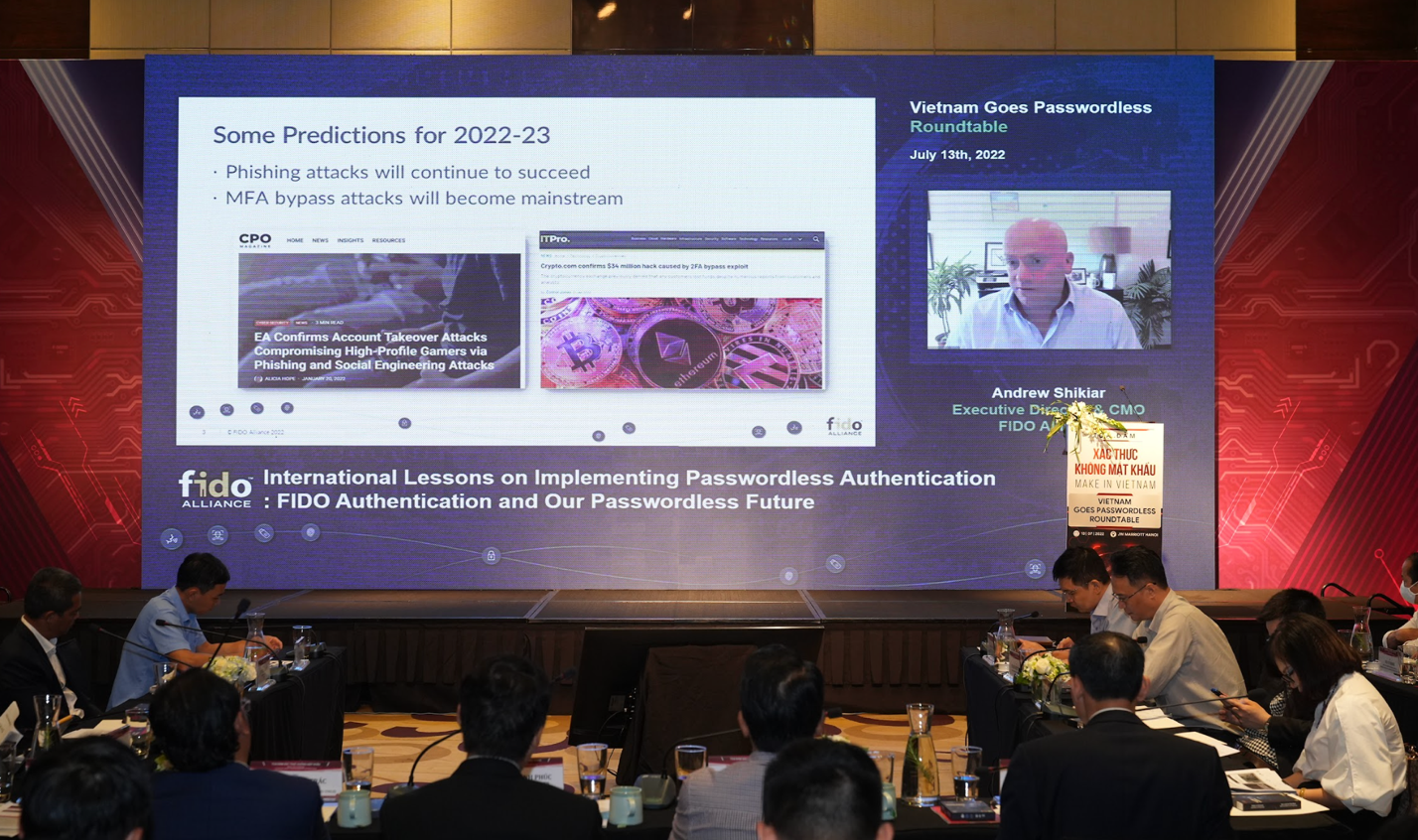 Mr. Andrew Shikiar, Executive Director of the FIDO Alliance, speaks at the roundtable