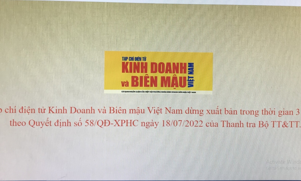 Đình bản và xử phạt Tạp chí Kinh doanh và Biên mậu Việt Nam