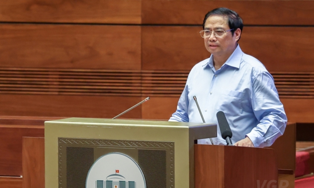 Thủ tướng Chính phủ Phạm Minh Chính trình bày tại Hội nghị. Ảnh - VGP.