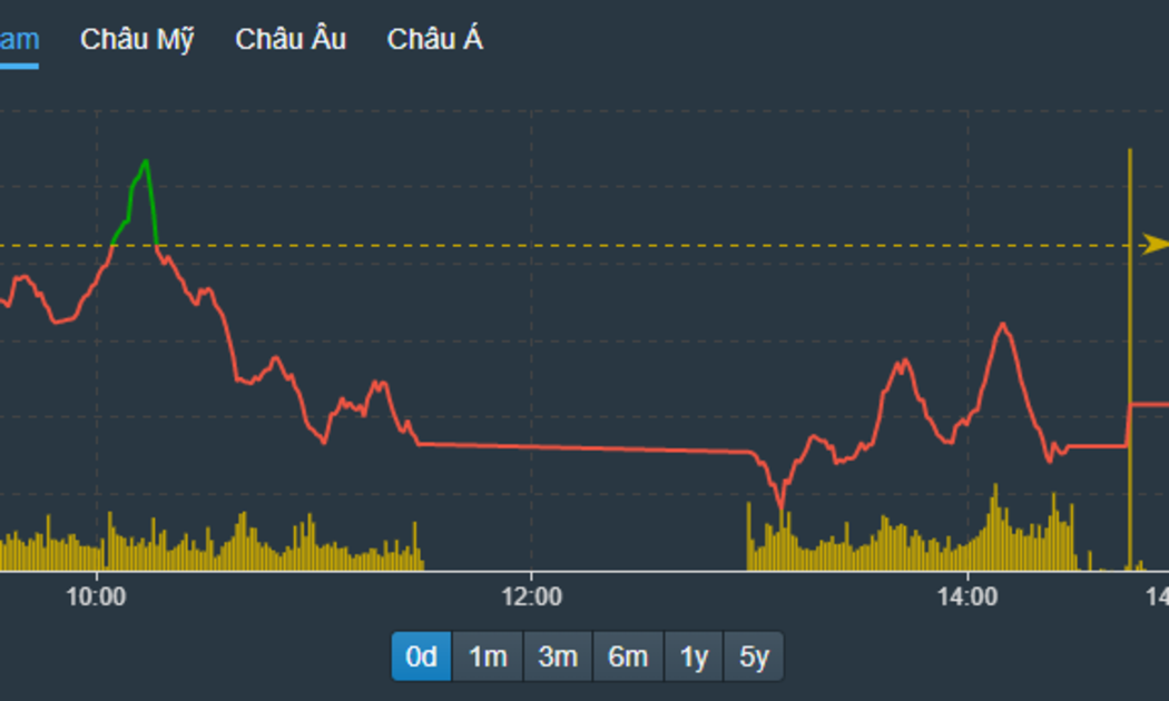 VN-Index có vài nhịp nỗ lực quay lên tham chiếu, nhưng không thành công.