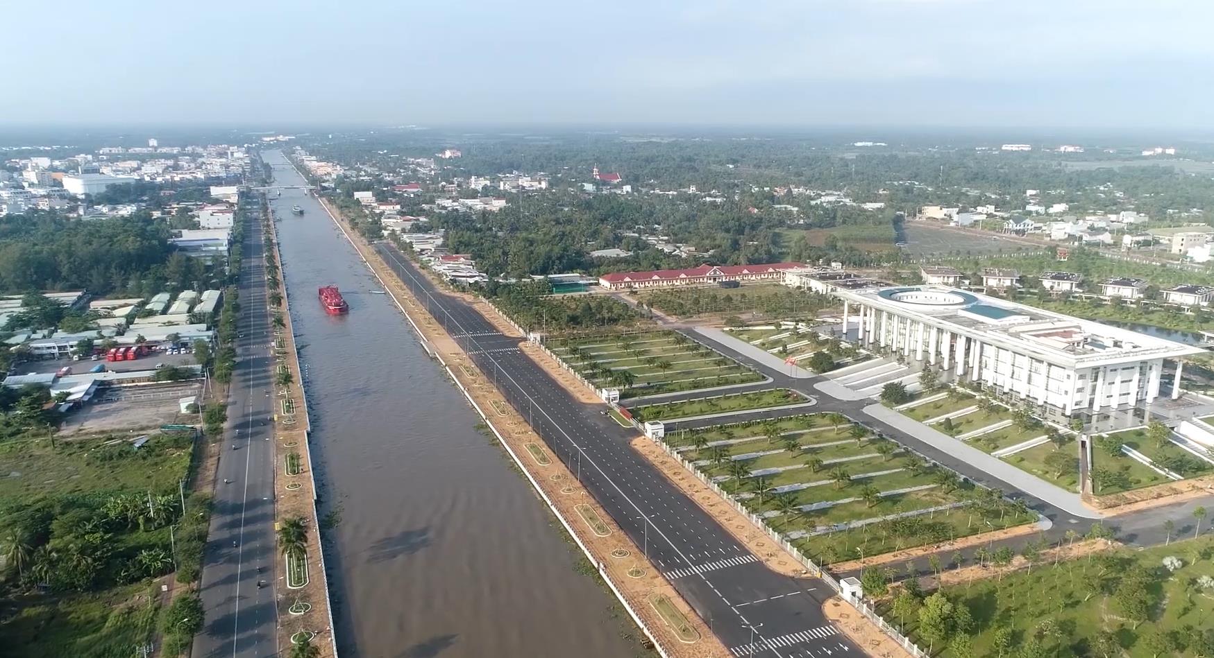 Một góc thành phố Vị Thanh từ trên cao. Ảnh: Duy Quang.