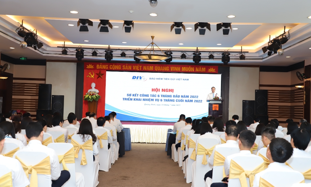 Ông Phạm Bảo Lâm - Chủ tịch Hội đồng Quản trị Bảo hiển tiền gửi Việt Nam phát biểu chỉ đạo tại Hội nghị sơ kết nhiệm vụ 6 tháng đầu năm và triển khai nhiệm vụ 6 tháng cuối năm 2022 của Bảo hiểm tiền gửi Việt Nam.