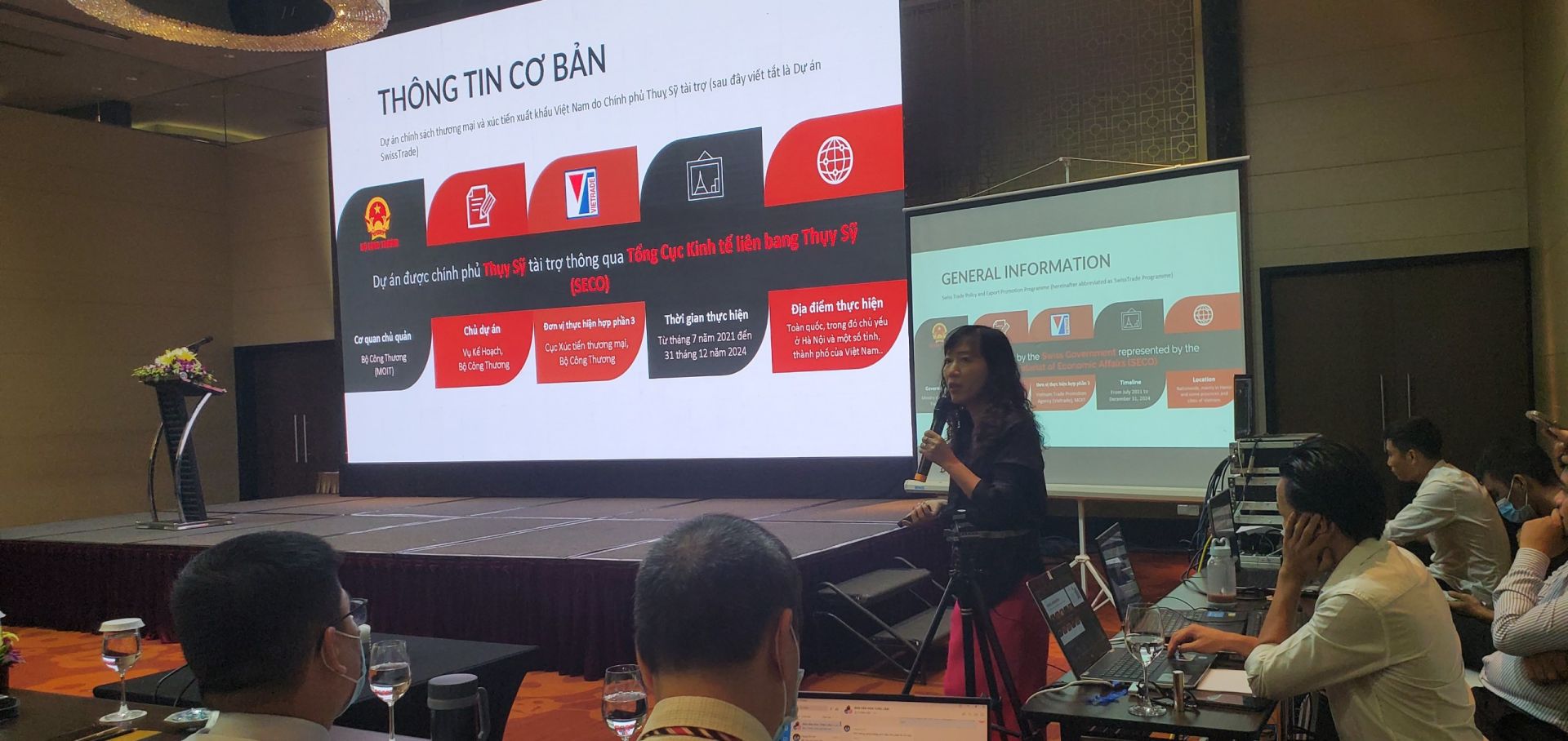 Đại diện Cục Xúc tiến thương mại Bộ Công Thương  trình bày tổng quan về dự án SECO.
