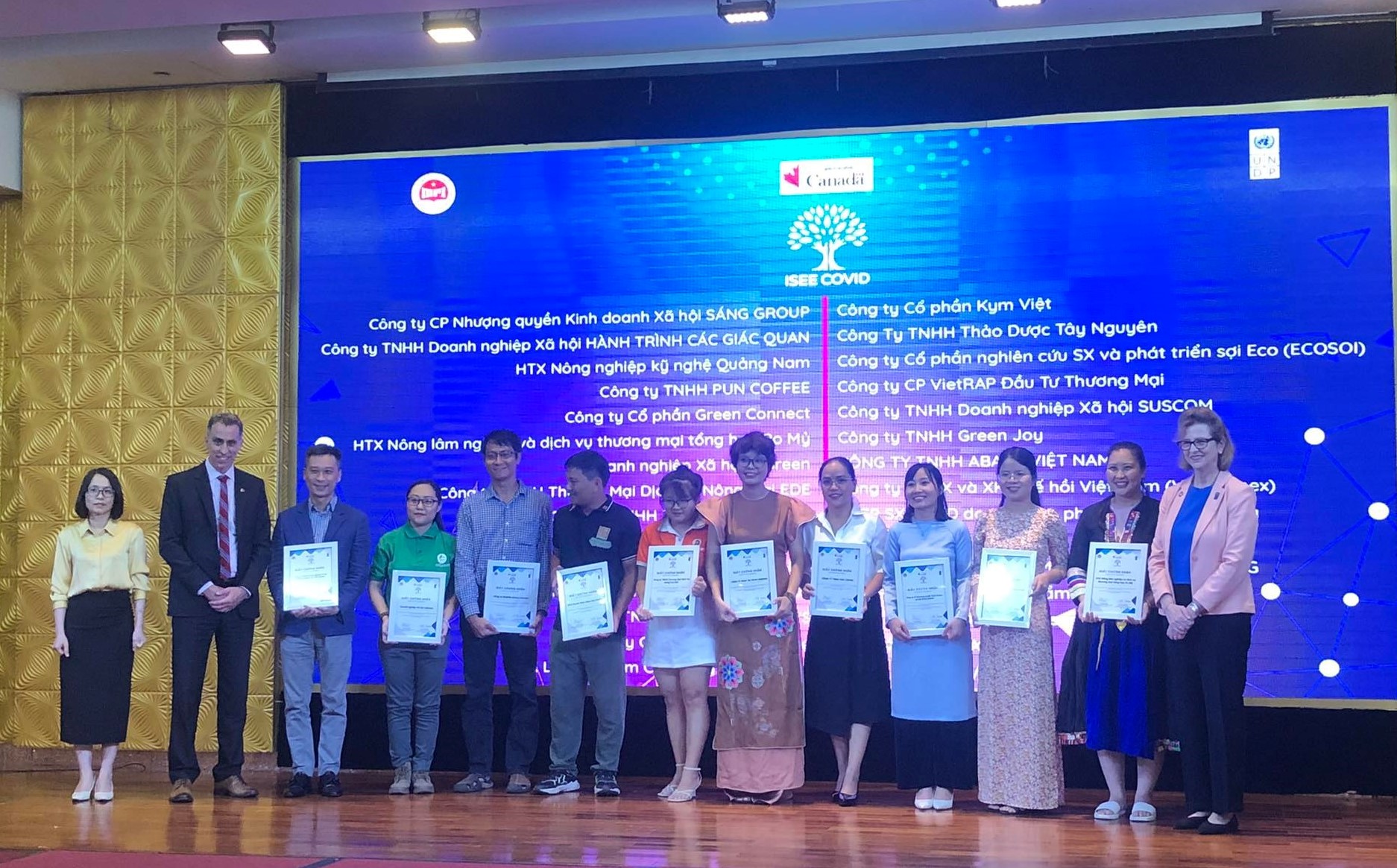 Các doanh nghiệp được nhận Gói hỗ trợ doanh nghiệp tạo tác động xã hội ứng phó với Covid-19.