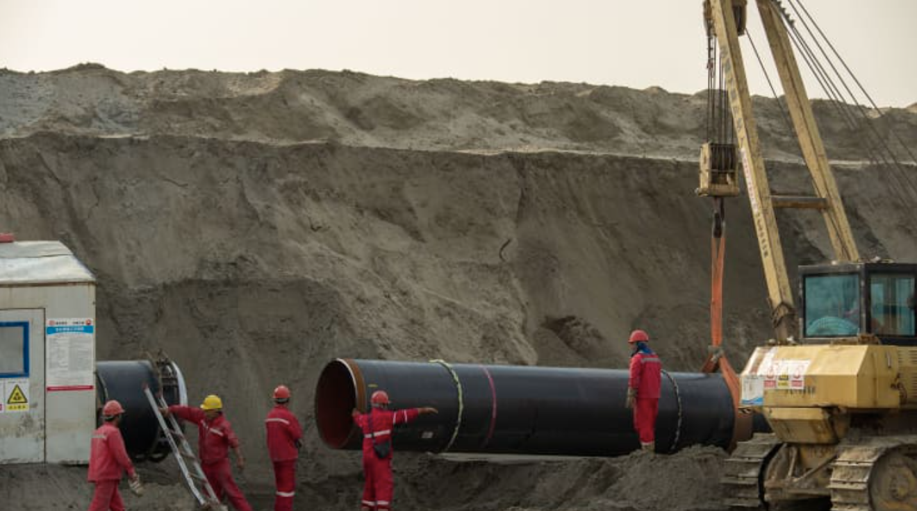 Một đoạn đường ống Sức mạnh của Siberia được xây dựng ở tỉnh Giang Tô, Trung Quốc, tháng 3/2022 - Ảnh: Getty/CNBC.