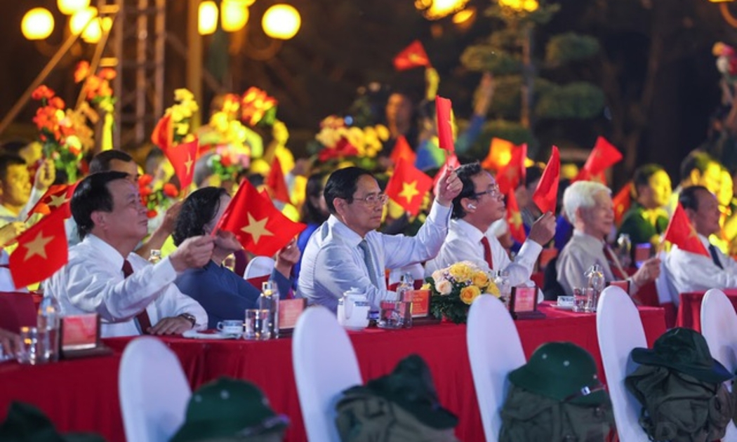 Thủ tướng Chính phủ Phạm Minh Chính dự chương trình tại đầu cầu TP. HCM. Ảnh - VGP.