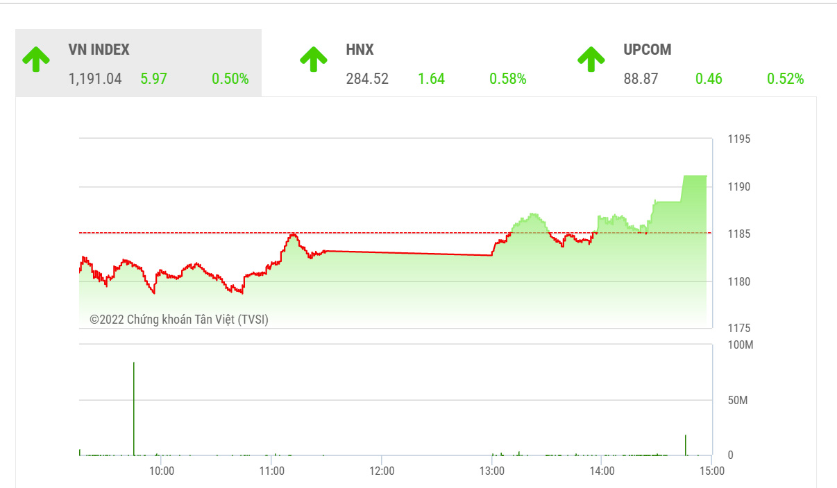 Theo TVSI nhiều khả năng thị trường đang trong vùng tích lũy đáy trung hạn để chờ cơ hội hồi phục trở lại và quá trình tích lũy này có thể tiếp diễn một vài tuần hoặc một vài tháng.