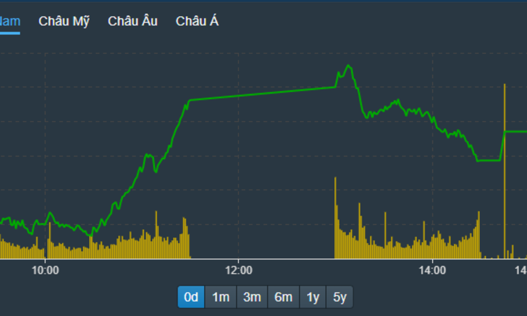 VN-Index chiều nay thể hiện thị trường chủ đạo là duy trì áp lực đi ngang trên nền đã tăng cao từ sáng.
