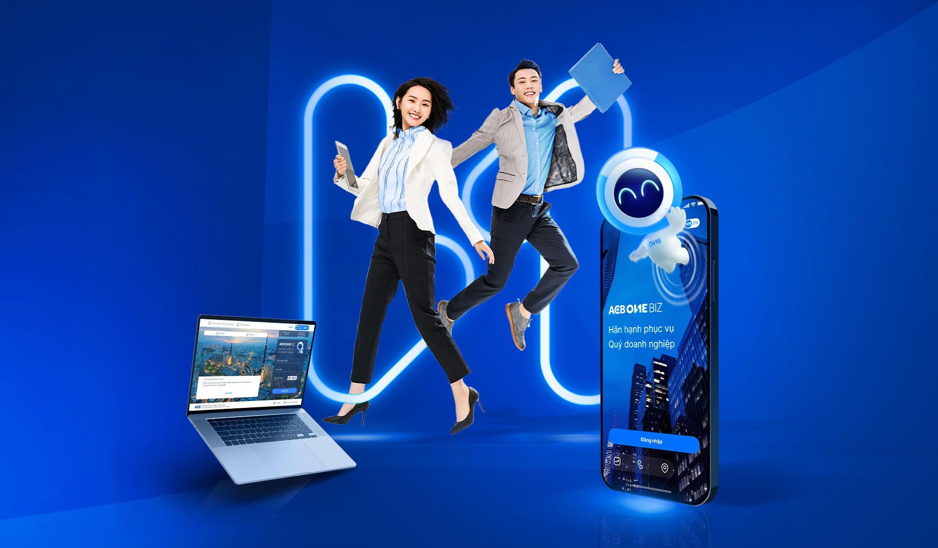 ACB đẩy mạnh chuyển đổi số, ra mắt ACB ONE BIZ để thu hút khách hàng.