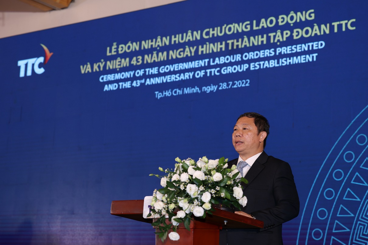 Ông Dương Anh Đức - Thành ủy viên, Phó Chủ tịch UBND Tp.HCM đánh giá cao những thành tựu TTC đã đạt được trong 43 năm qua.