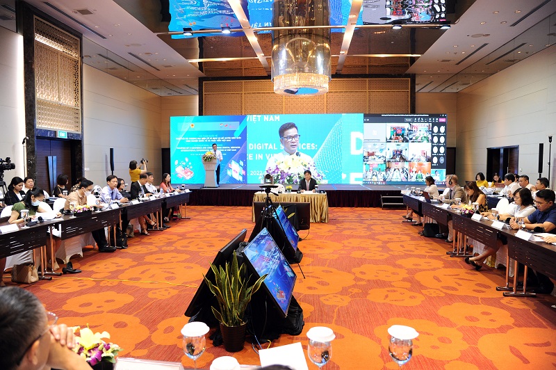 Toàn cảnh hội thảo thuế đối với thương mại điện tử và dịch vụ số xuyên biên giới.