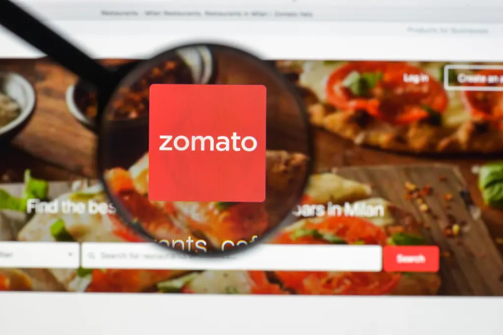Giá cổ phiếu Zomato giảm mạnh
