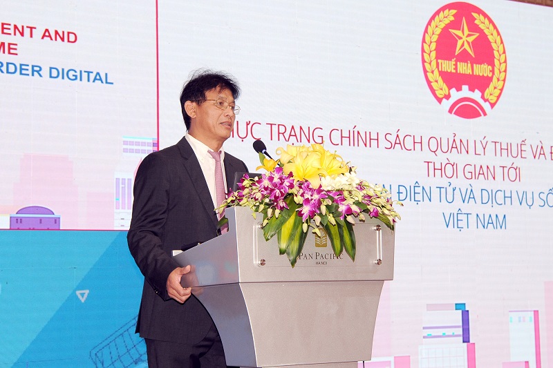 Ph&oacute; Tổng cục trưởng Tổng cục Thuế Đặng Ngọc Minh ph&aacute;t biểu taị hội nghị.