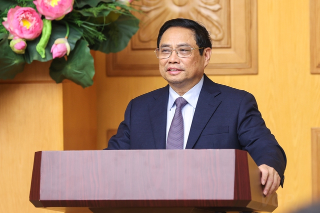 Thủ tướng phát biểu tại buổi đối thoại - Ảnh: VGP