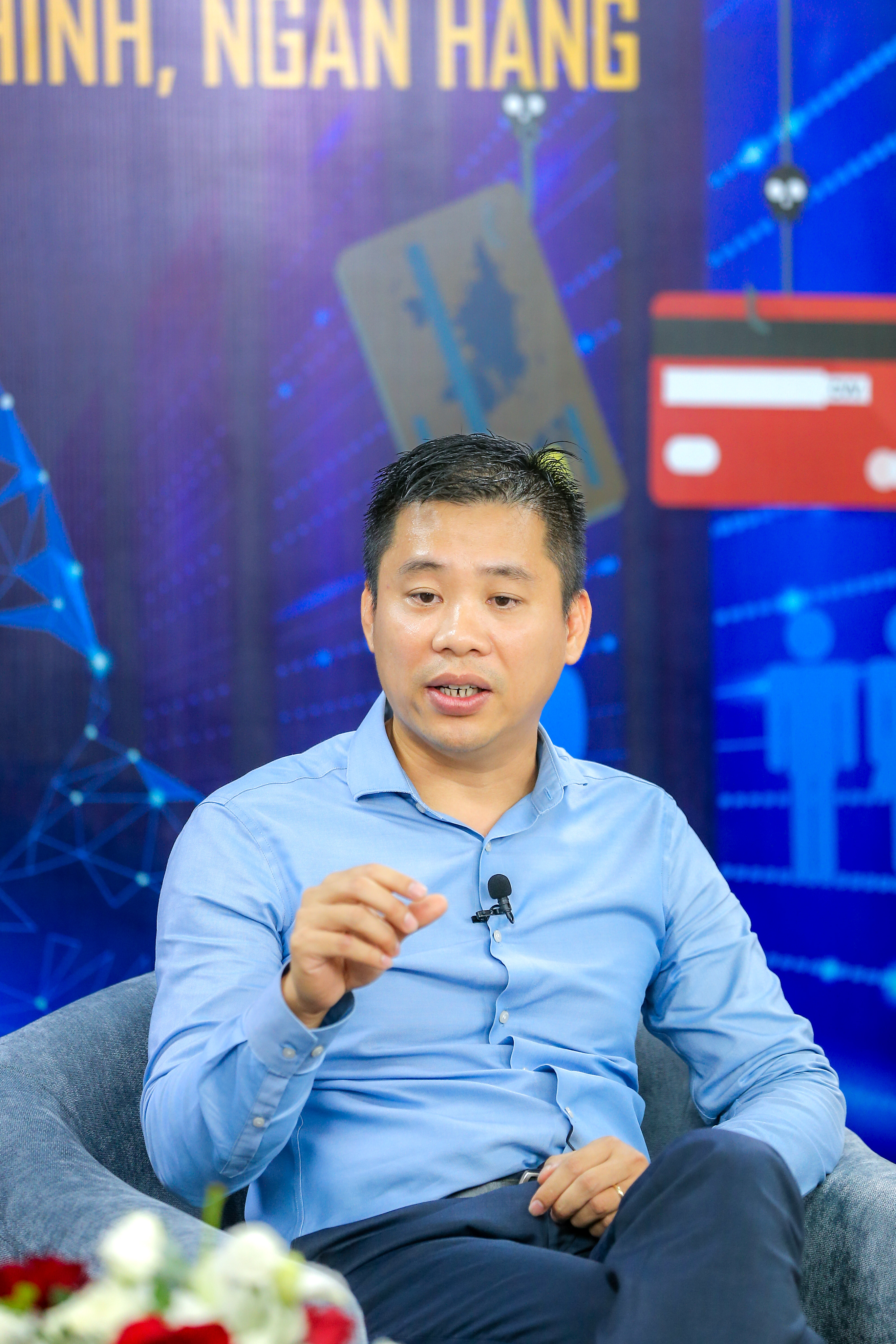 Ông Văn Anh Tuấn, Giám đốc cao cấp An ninh thông tin- Khối Công nghệ, Ngân hàng Techcombank tại đối thoại. Ảnh: Chu Xuân Khoa.