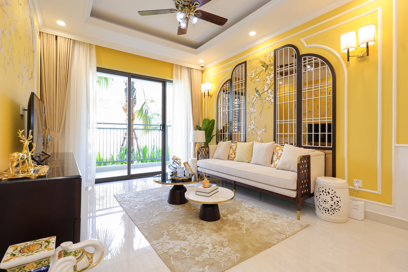 Căn hộ mẫu 3 phòng ngủ với không gian rộng thoáng.