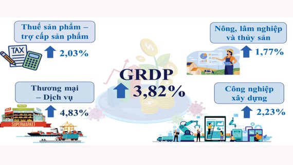 Tốc độ tăng GRDP TP.HCM 6 th&aacute;ng đầu năm 2022.