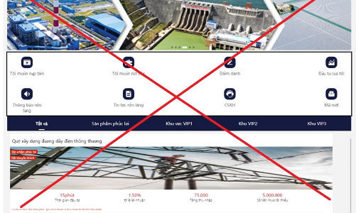 Xuất hiện trang web giả mạo thương hiệu EVN