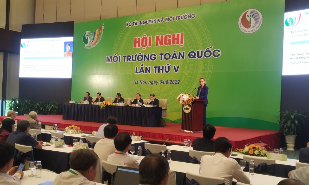 Trưởng Đại diện thường trú Chương trình phát triển Liên Hợp Quốc- UNDP tại Việt Nam, bà Caitlin Wiesen phát biểu tại Hội nghị