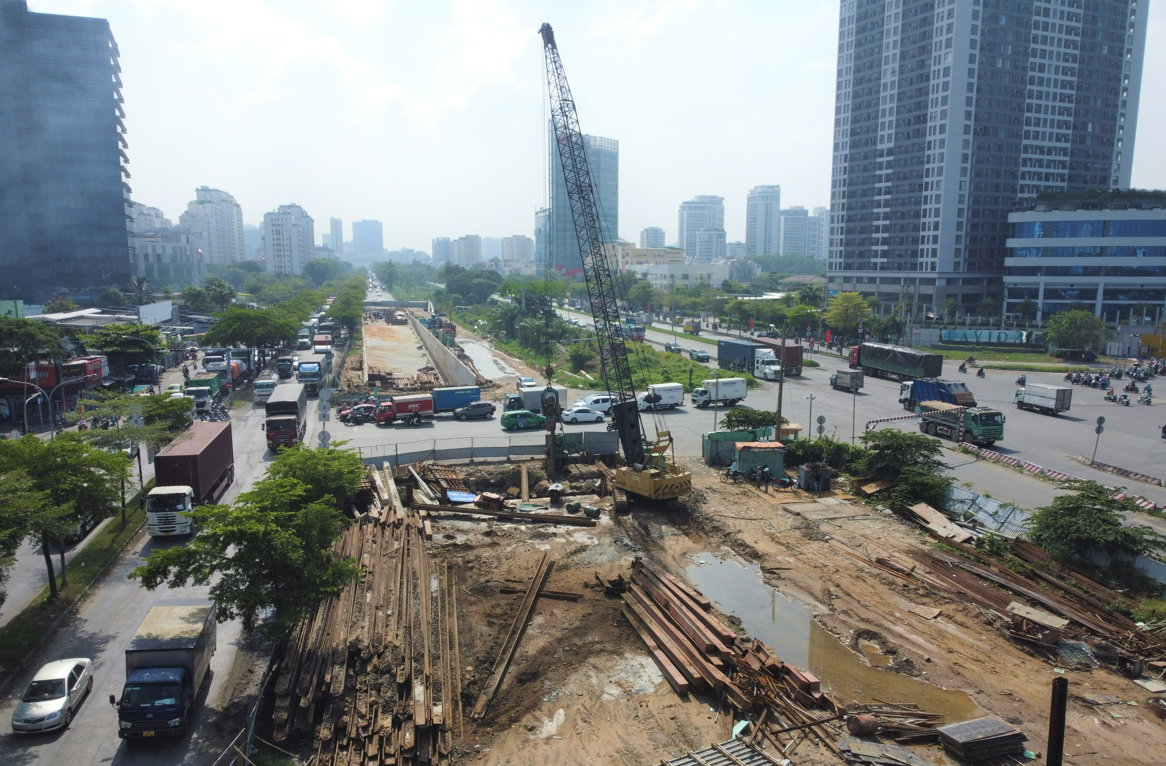 Dự án hầm chui nút giao thông Nguyễn Văn Linh – Nguyễn Hữu Thọ mới giải ngân vốn công được 4,6%.