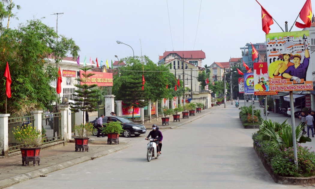 Nhờ xây dựng nông thôn mới nâng cao, môi trường, cảnh quan của huyện Đan Phượng ngày càng xanh, sạch, đẹp. Ảnh: Bá Hoạt.