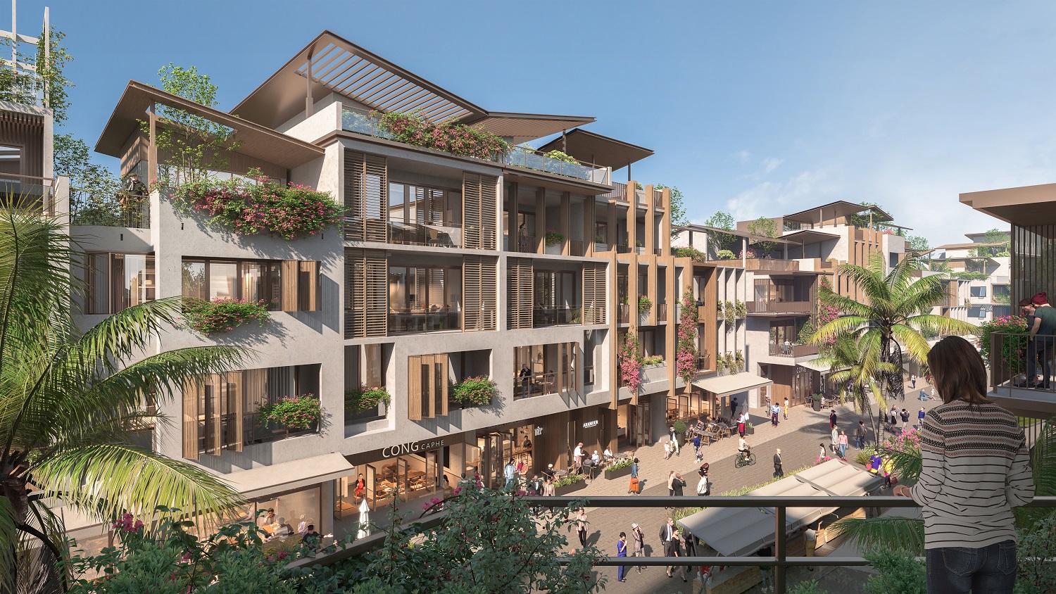 Từng shophouse tại Paradise Walk sẽ có những điểm nhấn khác biệt về kiến trúc. Ảnh phối cảnh minh họa.