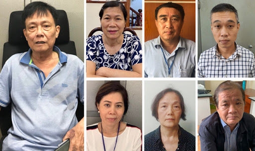 C&aacute;c bị can khi bị bắt. Ảnh: Bộ C&ocirc;ng an.