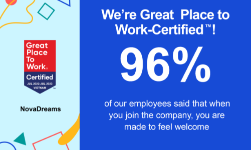 NovaDreams được tổ chức quốc tế vinh danh “Nơi làm việc xuất sắc”