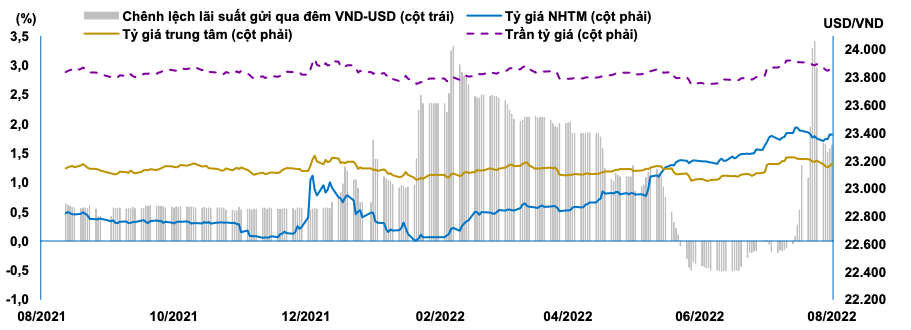 Di&ecirc;̃n bi&ecirc;́n tỷ giá USD/VND trong 1 năm g&acirc;̀n đây