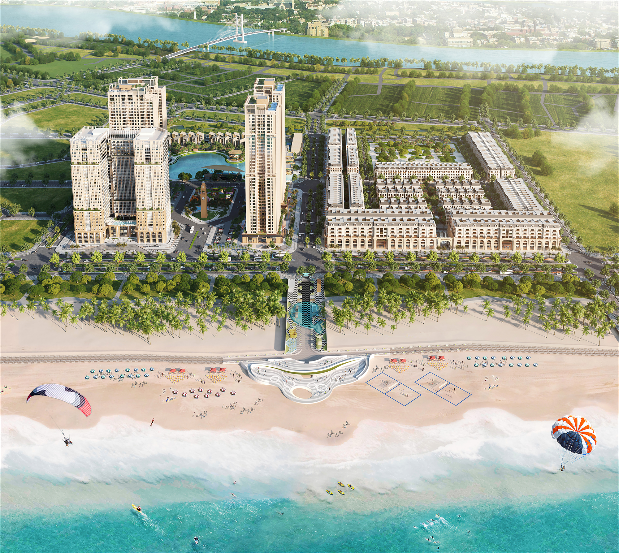 Các dự án của Đất Xanh Miền Trung thường nằm ở trung tâm thành phố hoặc dọc các cung đường biển chiến lược, sở hữu tiềm năng phát triển du lịch. Regal Legend cũng không phải ngoại lệ.