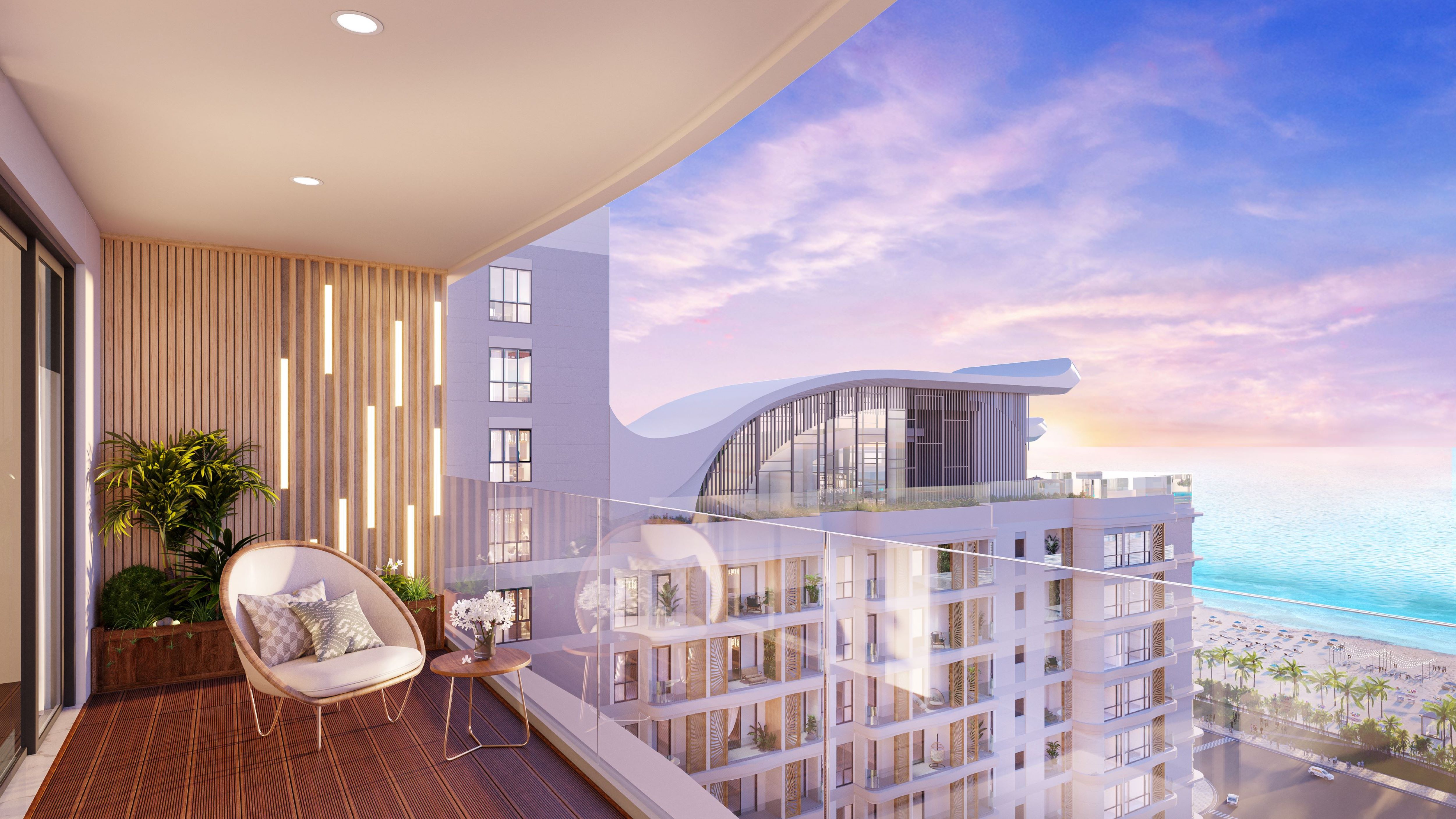 Tầm nhìn từ ban công tại FiveSeasons Homes - Vung Tau Central Beach. Ảnh: Hưng Thịnh Land.