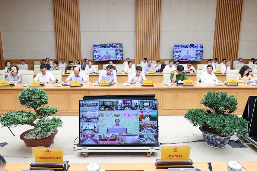 C&aacute;c đại biểu tham dự hội nghị tại đầu cầu Ch&iacute;nh phủ - Ảnh: VGP