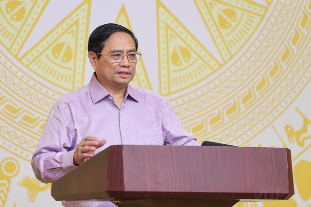Thủ tướng Phạm Minh Chính phát biểu tại hội nghị - Ảnh: VGP