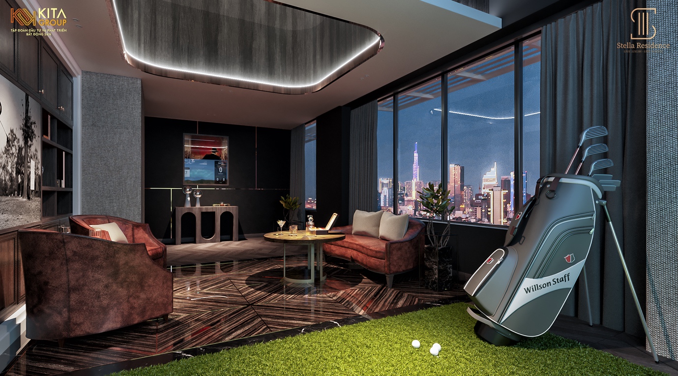 Golf Lounge là nơi những cư dân tinh hoa của Stella Residence giao lưu và kết nối.