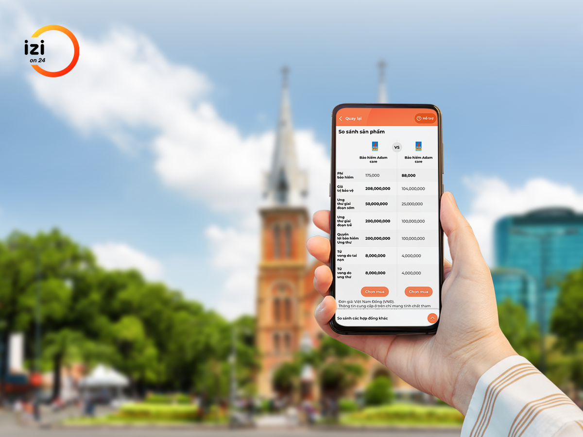 Một trong những điểm vượt trội của IZIon24 l&agrave; t&iacute;nh năng so s&aacute;nh nhiều sản phẩm bảo hiểm c&ugrave;ng một thời điểm.