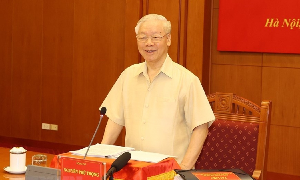 Tổng Bí thư Nguyễn Phú Trọng, Trưởng Ban Chỉ đạo Trung ương về phòng, chống tham nhũng, tiêu cực chủ trì Phiên họp thứ 22 của Ban Chỉ đạo - Ảnh: TTXVN