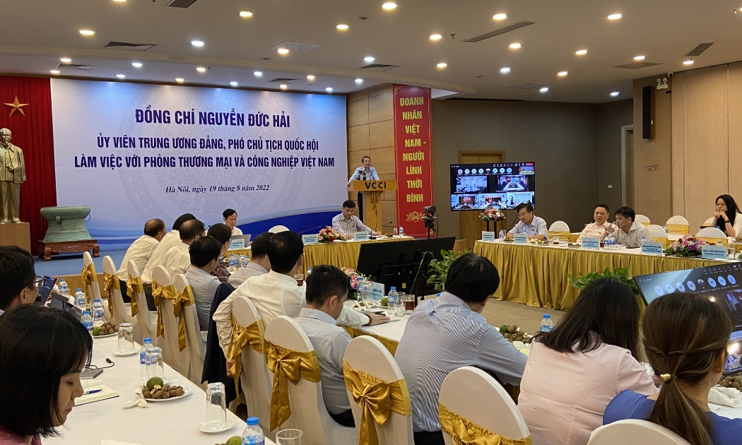 Phó Chủ tịch Quốc hội Nguyễn Đức Hải phát biểu tại buổi làm việc.