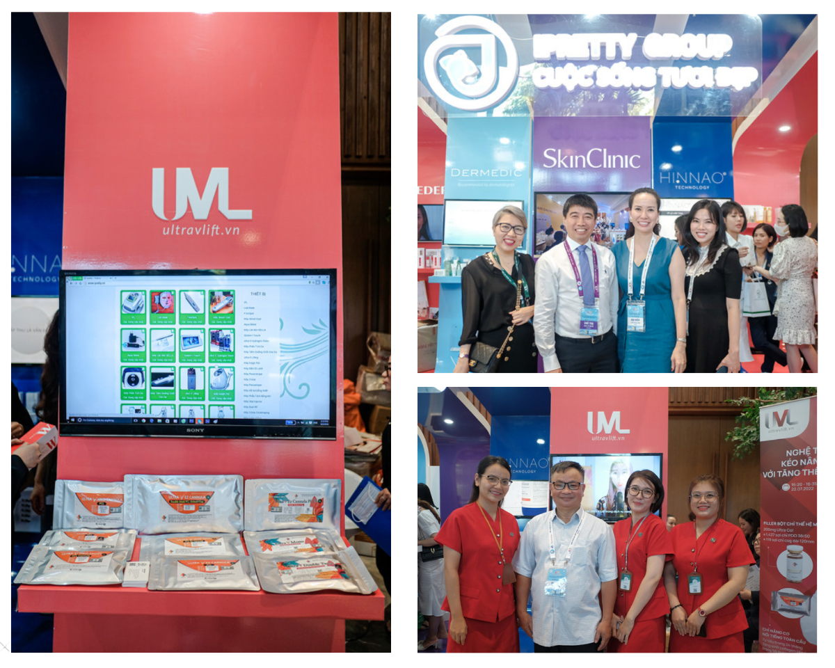 Đội ngũ tư vấn vi&ecirc;n Ipretty Group v&agrave; b&aacute;c sĩ đại biểu tại gian h&agrave;ng Ultra V Lift.