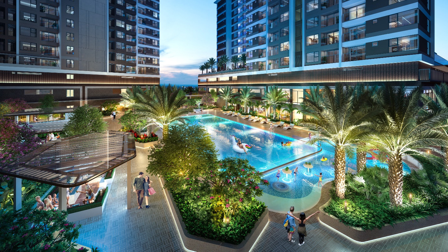 Akari City giai đoạn 2 sở hữu hệ thống tiện &iacute;ch như kh&ocirc;ng gian nghỉ dưỡng.