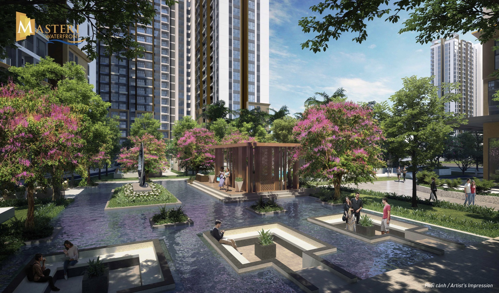 Lounge thư gi&atilde;n dưới nước chuẩn resort lấy cảm hứng từ đại dương. Ảnh phối cảnh.