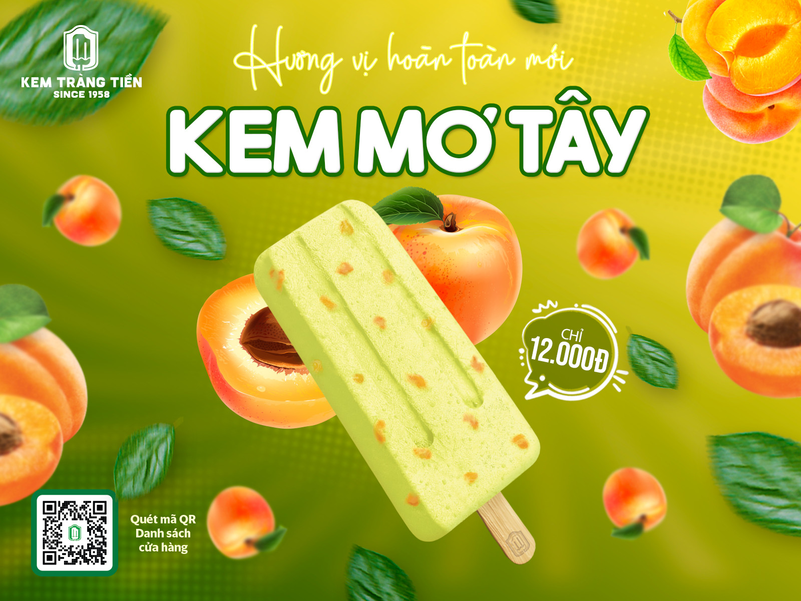 Kem Mơ T&acirc;y với hương vị mới lạ sẽ mang đến cho thực kh&aacute;ch những trải nghiệm tuyệt vời nhất.