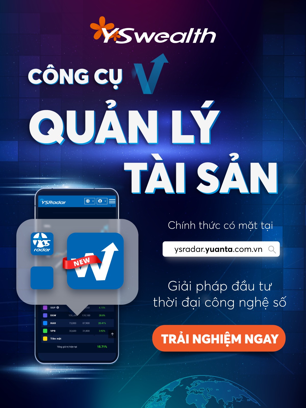 YSwealth - Công cụ quản lý tài sản dành cho nhà đầu tư tích hợp trong YSradar.