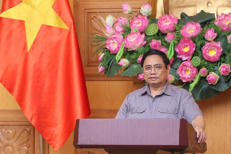 Prime Minister Pham Minh Chinh at the meeting.
