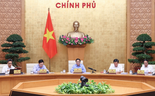 Thủ tướng Phạm Minh Chính chủ trì phiên họp Chính phủ chuyên đề xây dựng pháp luật tháng 8 năm 2022 - Ảnh: VGP