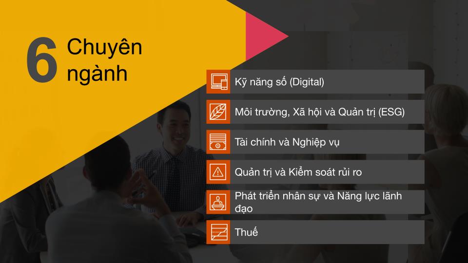 Sáu chuyên ngành của PwC’s Academy Việt Nam.