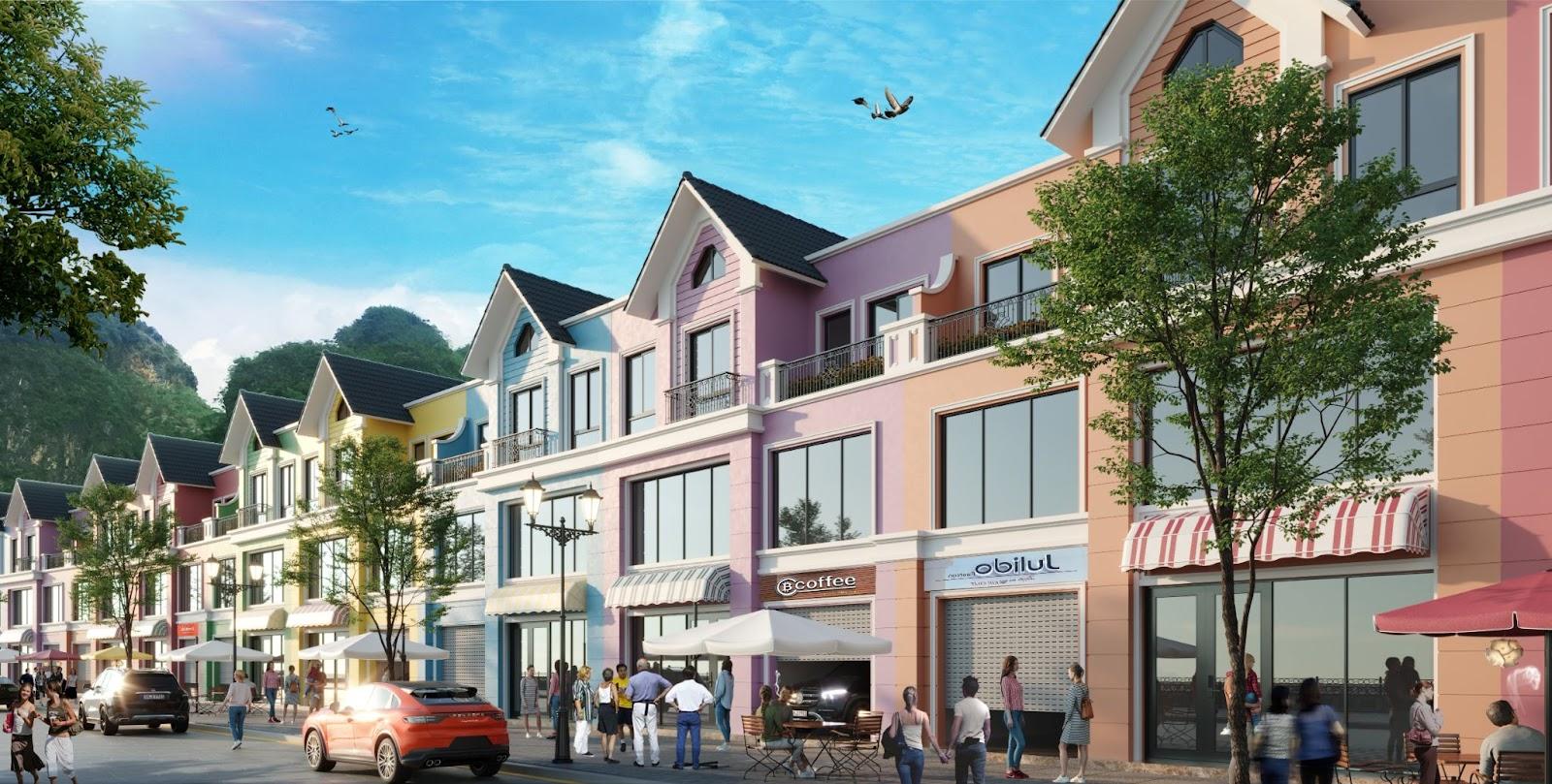Shophouse đang trở thành xu hướng đầu tư đắc thắng của các nhà đầu tư. Ảnh phối cảnh dự án.