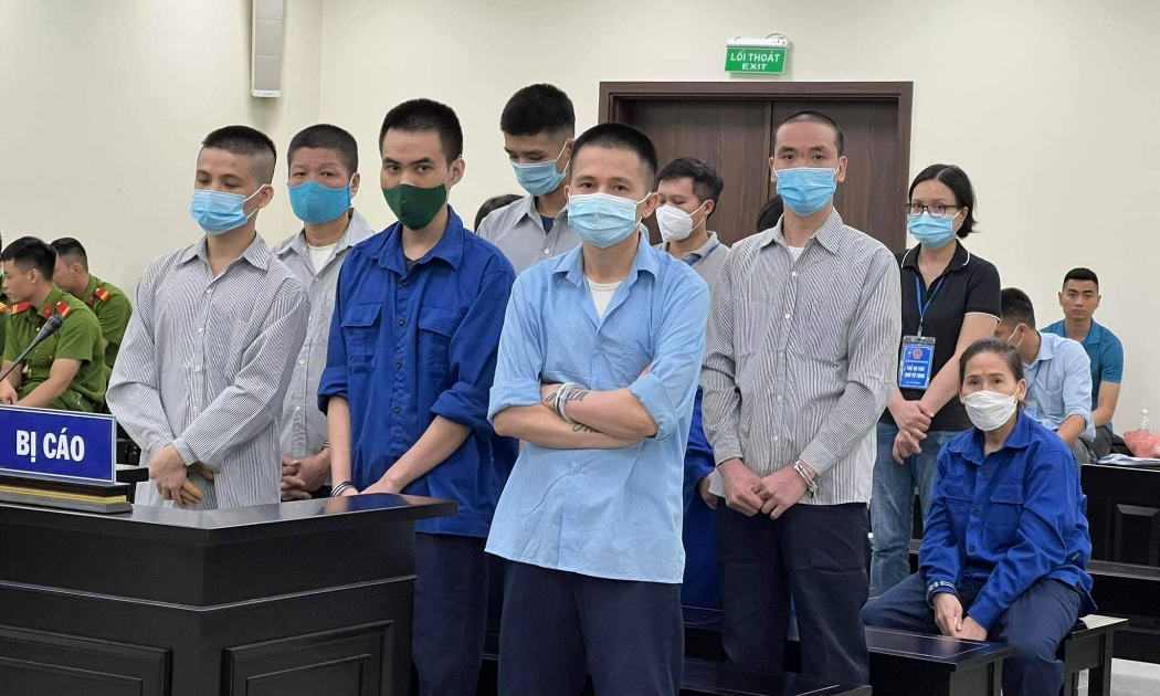 Các bị cáo tại tòa.