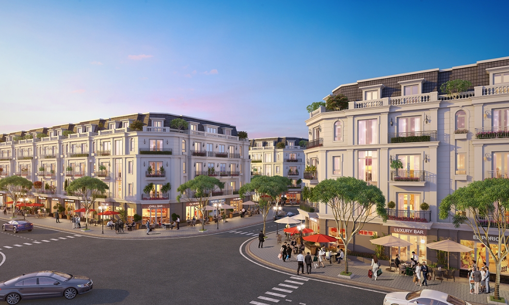 Các shophouse tại Eurowindow Twin Parks ghi điểm thị trường nhờ mặt tiền rộng trên các tuyến phố sầm uất, thuận tiện kinh doanh buôn bán.